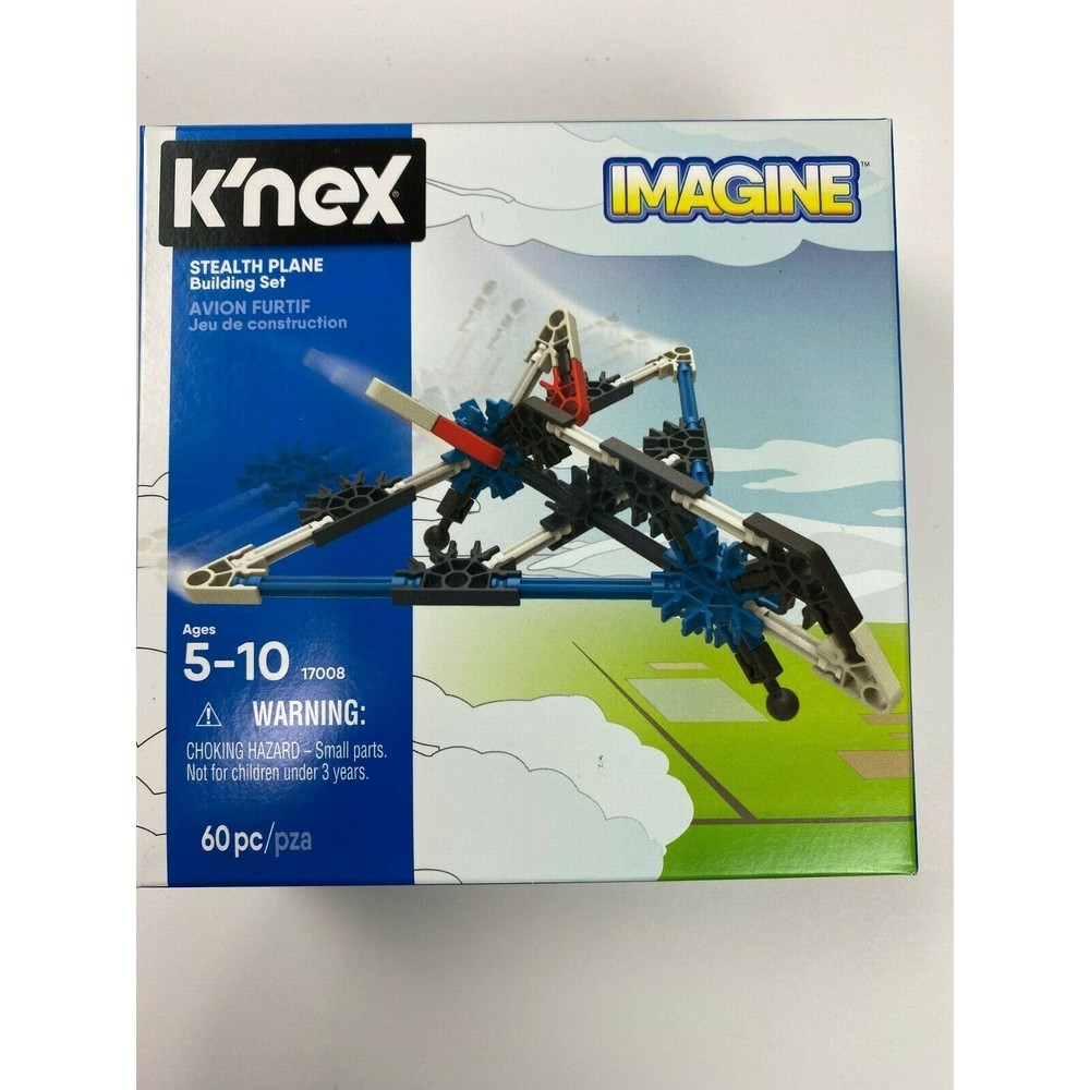 K'nex Imagine Stealth Plane Building Set 60 Pieces Ages 5+ NEW Toy